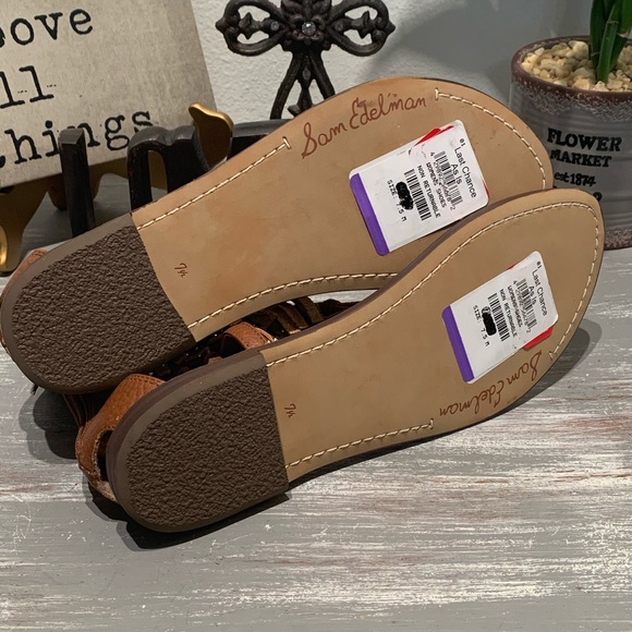 Sam Edelman “Griffen” Leather Brown fringe gladiator sandals 7.5M NWT - Picture 12 of 14